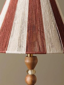 Lampa de masa, din rasina si margele din sticla, cu abajur din bumbac, Morena