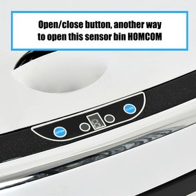 HomCom Cestino dei Rifiuti Rettangolare in Acciaio Inox con Sensore a Infrarossi, 68L