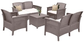 Set de mobilier de grădină Venus II cu 6 locuri, grafit cappuccino