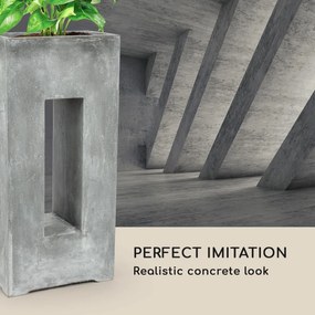 Airflor, ghiveci pentru plante 45 x 100 x 27 cm din fibră de sticlă interior / exterior gri deschis