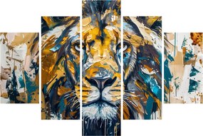 Tablou - pictură în ulei abstractă cu leu (150x105 cm)