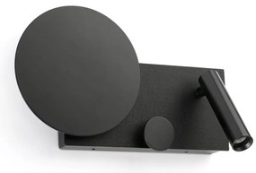 Aplica perete ambientala cu reader LED KLEE negru stanga