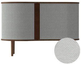 Comodă gri/maro joasă cu aspect de lemn de stejar cu ușă glisantă 100x67 cm Audacious – UMAGE