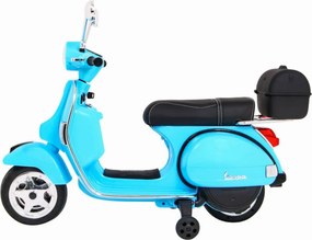 Motocicleta Electrica cu Acumulator Pentru Copii NOVOKIDS™ Vespa Premium Retro Scooter, Pornire la cheie, 3-8 ani, Max 30 kg, Cu Melodii si Lumini
