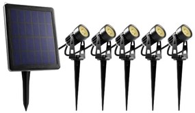 SET 5x lampă LED de exterior cu panou solar LED/4000 mAh IP44