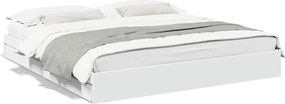vidaXL Cadru de pat cu sertare, alb, 180x200 cm, lemn prelucrat
