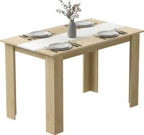 HOMCOM Masă de luat masa masă de bucătărie design modern cu blat mare 2-4 persoane din lemn dim. 120L x 69l x 75H cm | Aosom Romania