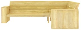 Banca de gradina de colt, 239 cm, lemn de pin tratat