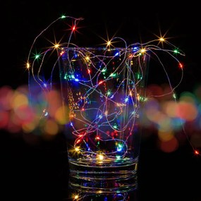 Set de 2 bucăți fire luminoase, 50 LED, colorat