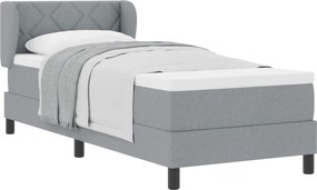 vidaXL Pat cu arcuri cu saltea Gri deschis 80 x 200 cm țesătură