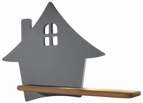 Aplică LED cu raft pentru copii HOUSE LED/4W/230V gri/lemn