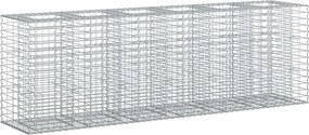 vidaXL Pat ridicat din gabion 2 pcs Argintiu 250 x 50 x 80 cm