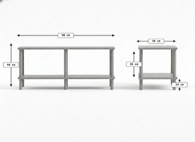 Masuta TV SOLE 90 cm, alba