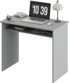 HOMCOM Birou pentru calculator simplu compact cu 1 etajeră, PAL, dim. 90l x 50P x 74H cm, gri | Aosom Romania