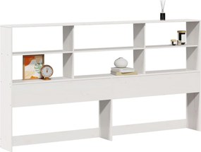 vidaXL Tăblie de pat cu depozitare alb 180 cm lemn masiv de pin