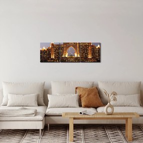 Tablou construcției în Dubai (cu ceas) (90x30 cm)