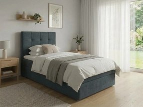 Pat tapițat boxspring DIRELIS VIBE 90x200 cm gri inchis Saltele: Saltea cu arcuri Bonell