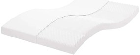 vidaXL Saltea din spumă, alb, 120x210 cm, 7 zone, duritate 20 ILD
