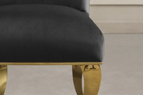 Set 2 scaune Modern Barock, auriu/ catifea neagra