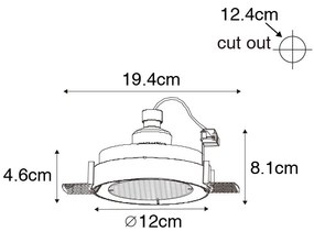 Set de 6 spoturi încastrate moderne albe GU10 AR70 rotunde fără ramă - Oneon