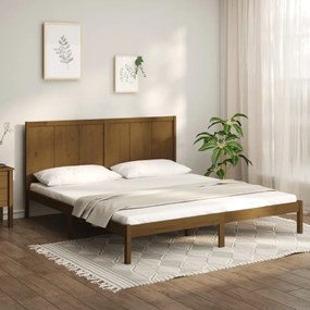 3105753 vidaXL Cadru de pat, maro miere, 200x200 cm, lemn masiv de pin
