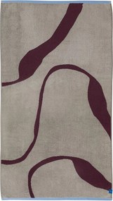 Prosop burgundy/grej din bumbac organic din frotir 70x133 cm Nova Arte – Mette Ditmer Denmark