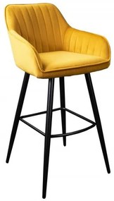 Set 2 scaune de bar Turin catifea galben mustar
