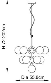 Lustră pe cablu Endon 76500 OSCAR 11xG9/18W/230V alamă