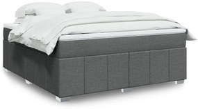 vidaXL Pat box spring cu saltea, gri închis, 180x200 cm, textil