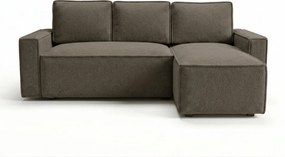 Canapea extensibila de colt SMART BOUCLE, gri-maro, reversibila, 232x143 cm