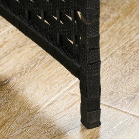 HOMCOM Paravan Despărțitor Interior Pliabil cu 6 Panouri Întrețesute, 240x170 cm, Negru | Aosom Romania