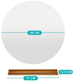 Oglindă de baie cu LED, 60 cm