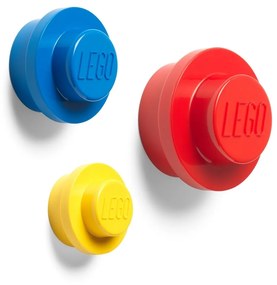 Set 3 carlige pentru perete LEGO, 94 cm/78.5 cm/47 cm, ABS, rosu/galben/albastru
