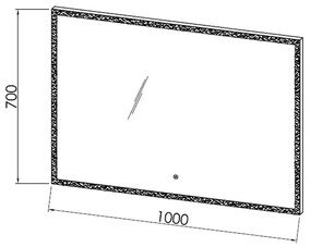 Oglinda dreptunghiulara cu iluminare LED, 100 cm, KolpaSan Drava 1000x700 mm