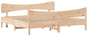 3216372 vidaXL Cadru de pat cu tăblie, 180x200 cm, lemn masiv de pin