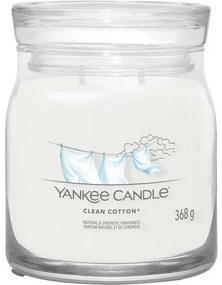 Lumânare parfumată Yankee Candle Signature în borcan, medie, Clean Cotton, 368 g