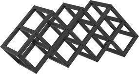 vidaXL Raft pentru vin Stejar Negru 63 x 16,5 x 25 cm