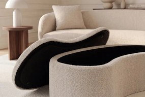 Bancheta tapitata cu spatiu de depozitare ELEMENTAL 120cm boucle champagne beige