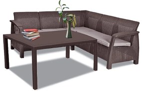 Set de mobilier de grădină Corfu Love max duo cu masă melodie maro