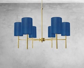 Candelabru din alama cu abajur albastru Sofis