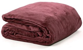 Cuvertură burgundy din micropluș pentru pat dublu 220x240 cm Cosy – Tiseco Home Studio