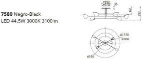 Lustra LED aplicata design modern CAPUCCINA 44.5W negru