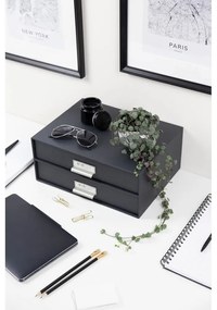 Organizator cu 2 sertare pentru documente Bigso Box of Sweden Birger, 33 x 22,5 cm, gri închis