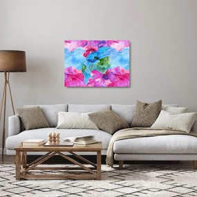 Tablou pe sticlă - Valuri colorate (70x50 cm)