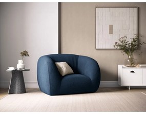 Fotoliu albastru cu tapițerie din stofă bouclé Essen – Cosmopolitan Design