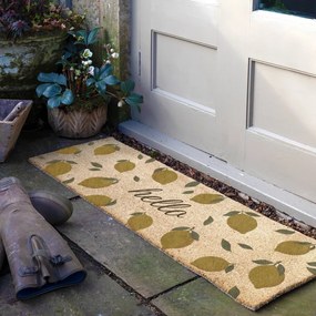 Covoraș de intrare din fibre de nucă de cocos 40x120 cm Hello Lemons – Artsy Doormats