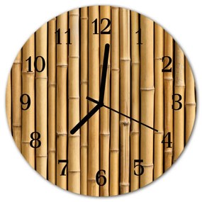 Ceas de perete din sticla rotund Bamboo Bamboo Brown
