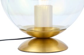 Lampă de masă Art Deco alamă cu sticlă fum curcubeu - Pallon