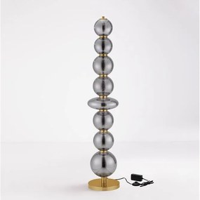 Lampadar LED modern, Metal, Auriu, Sticla, Fumurie, modern NAVI