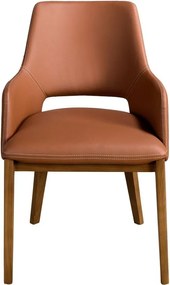 Scaun design LUX, Nuc, Piele sintetica, Brown